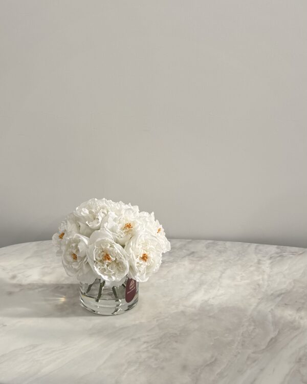 White Classic Garden Rose Vase